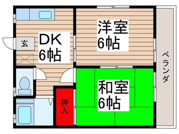 三幸ビレッジ2号棟の物件間取画像